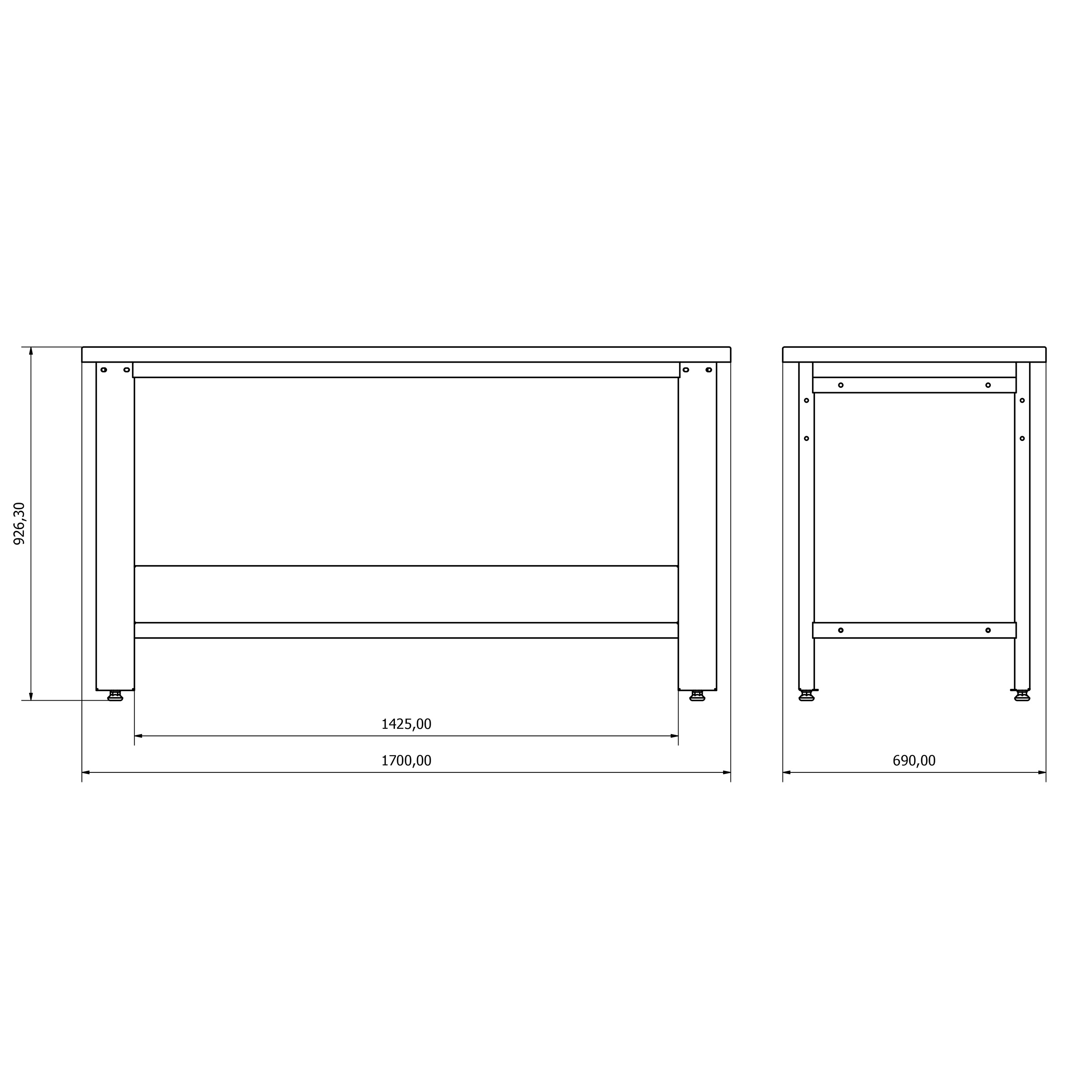 RS361701 CALISMA TEZGAHI 4 PROLİNE PLUS ÇALIŞMA TEZGAHI RS.36.17.01 +